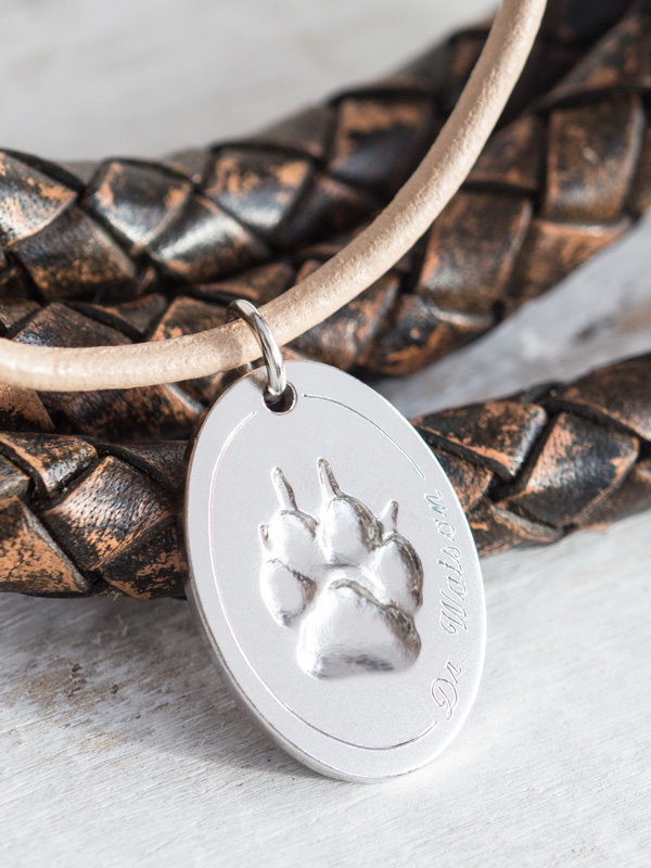 Erinnerungskette mit echter Hundepfote Kette Erinnerung Hund