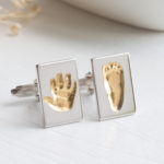 Manschettenknöpfe Handabdruck Fußabdruck Geschenk Papa Manschettenknöpfe Handabdruck Fußabdruck Geschenk Papa