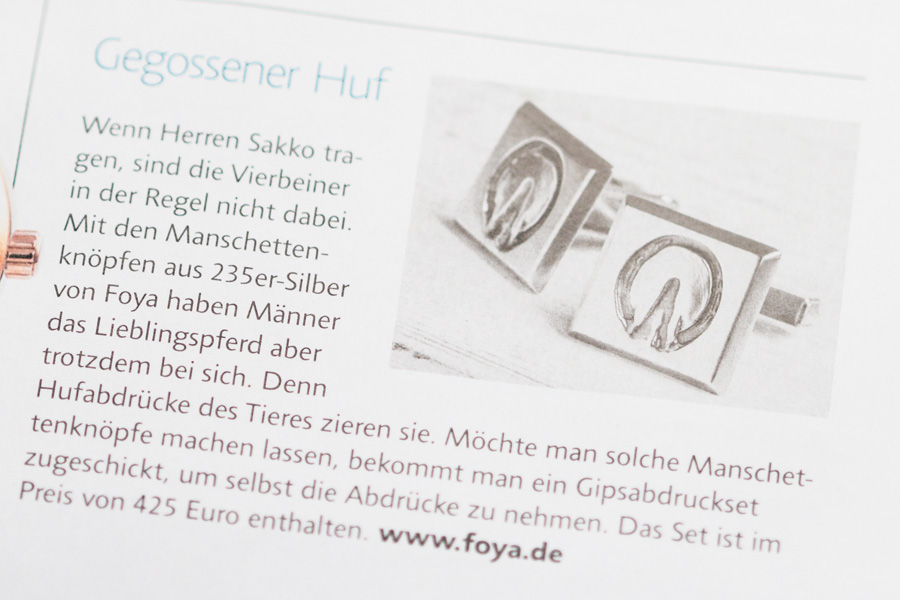 FOYA im Magazin Reiter Revue International