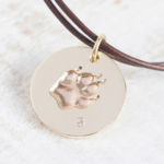 Goldkette mit echtem Pfotenabdruck und Diamant Personalisierter Pfotenabdruck