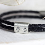 Echte Hundepfoten Abdrücke als Lederarmband Armband mit Pfotenabdruck vom eigenen Hund
