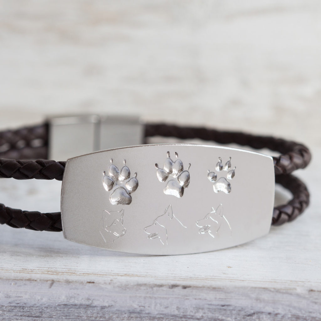 Armband mit Pfotenabdruck vom eigenen Hund