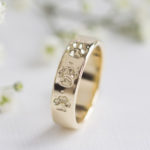 Gold Ring echte Hundepfoten Ring Pfotenabdruck eigener Hund