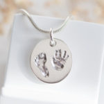 Handabdruck Fußabdruck Baby Kette 3D Handabdruck Fußabdruck Schmuck Baby Kette