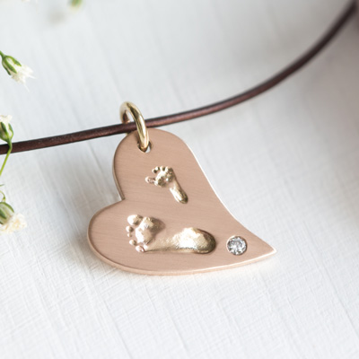 Echter Baby Fußabdruck Kette Roségold Echter Baby Fußabdruck Kette Roségold