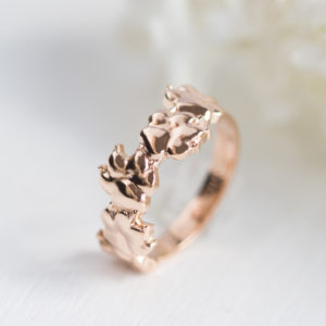 Eigene Hundepfote Ring Rotgold