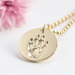 Kettenanhänger Gold Hund eigene Pfote Kettenanhänger Gold Hund eigene Pfote