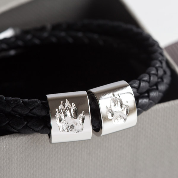 Waschbär Pfotenabdruck Armband Platin Waschbär Pfotenabdruck Armband Platin