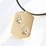 Echte 3D Hundepfote Gold Kette graviert Echte 3D Hundepfote Gold Kette graviert