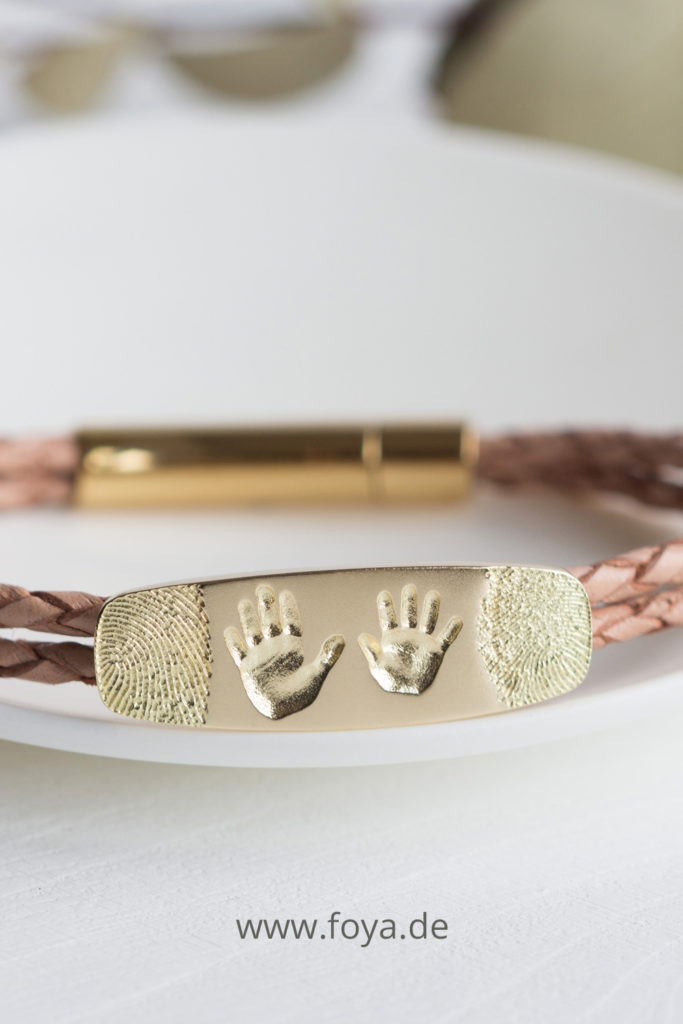 Armband Gold Fingerabdruck Handabdruck Kinder