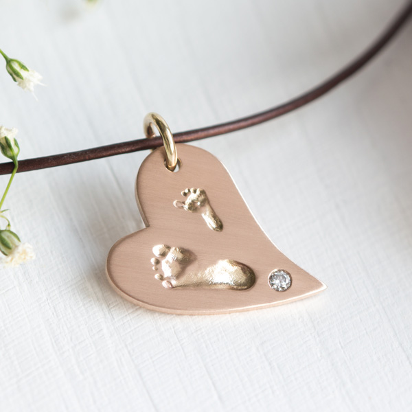 Echter Baby Fußabdruck Kette Roségold Echter Baby Fußabdruck Kette Roségold