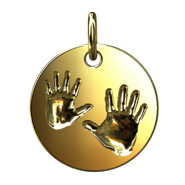 Fertigungsvorschau Goldanhaenger Handabdruecke Fertigungsvorschau Goldanhaenger Handabdruecke