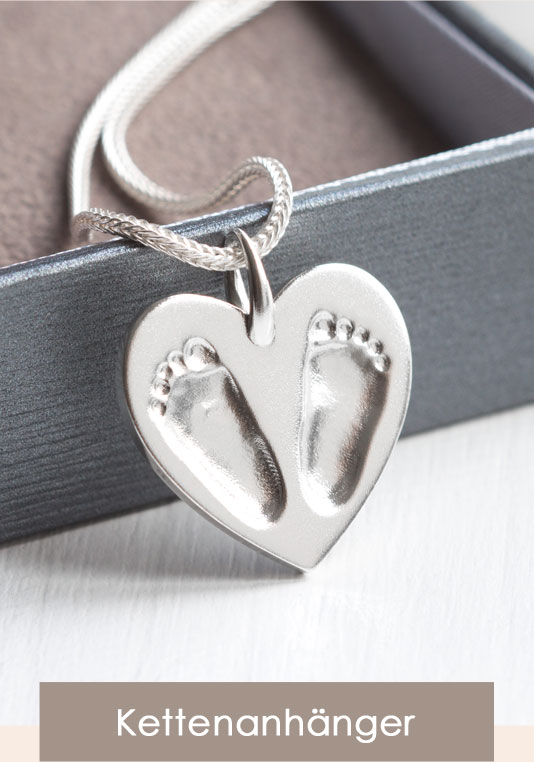 Mamakette Mutterschmuck Herzkette Fußabdruck Baby