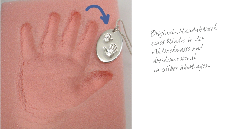 Abdruckschmuck mit Ihren dreidimensionalen Abdrücken