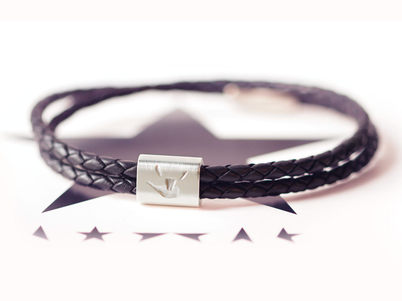 Lederarmband mit Handabdruck Rock'n'Roll