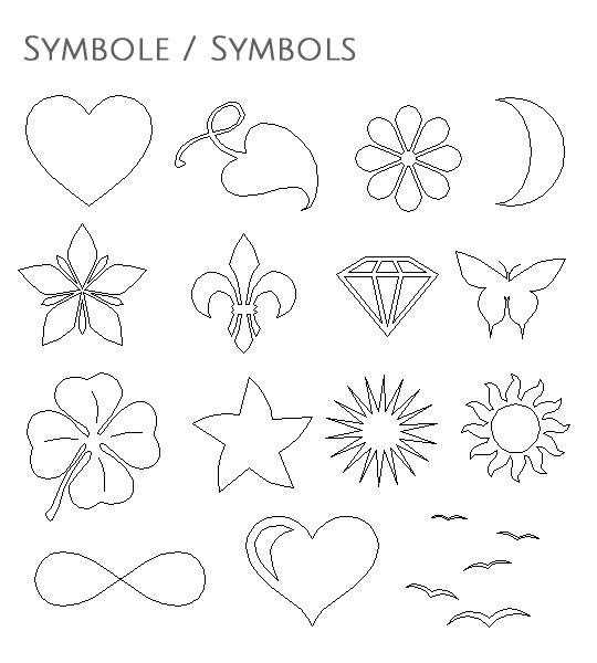 Gravursymbole-Auswahl