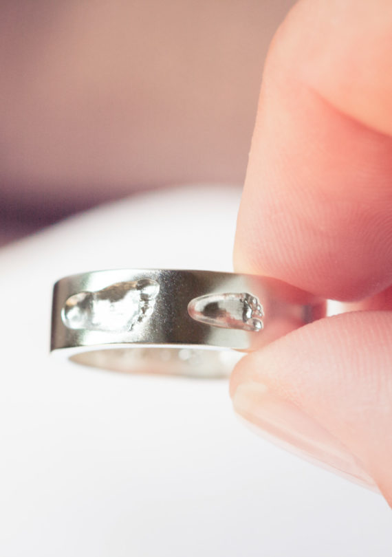 Personalisierter Schmuck Ring mit Fußabdruck Baby
