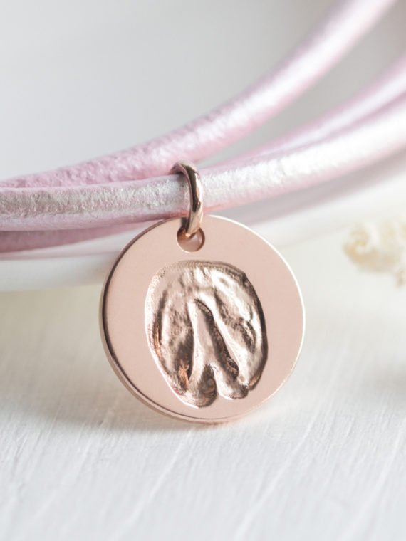 Echter 3D Hufabdruck Pferd Schmuck Kette Roségold Erinnerung