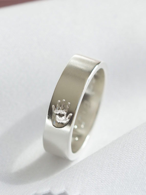 Partnerschmuck Ring eigener 3D Handabdruck graviert