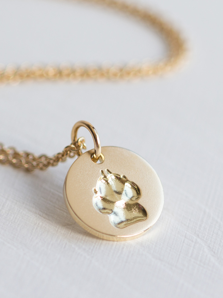 Hundepfote Kette Gold Erinnerung Hund