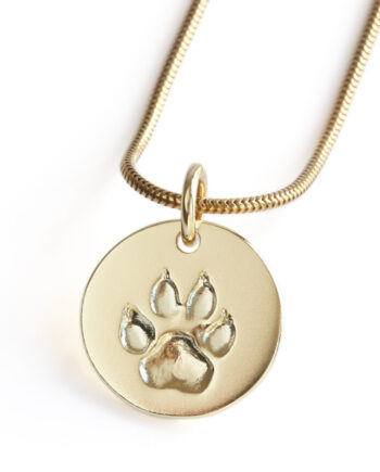 Pfotenabdruck eigener Hund Gold Kette