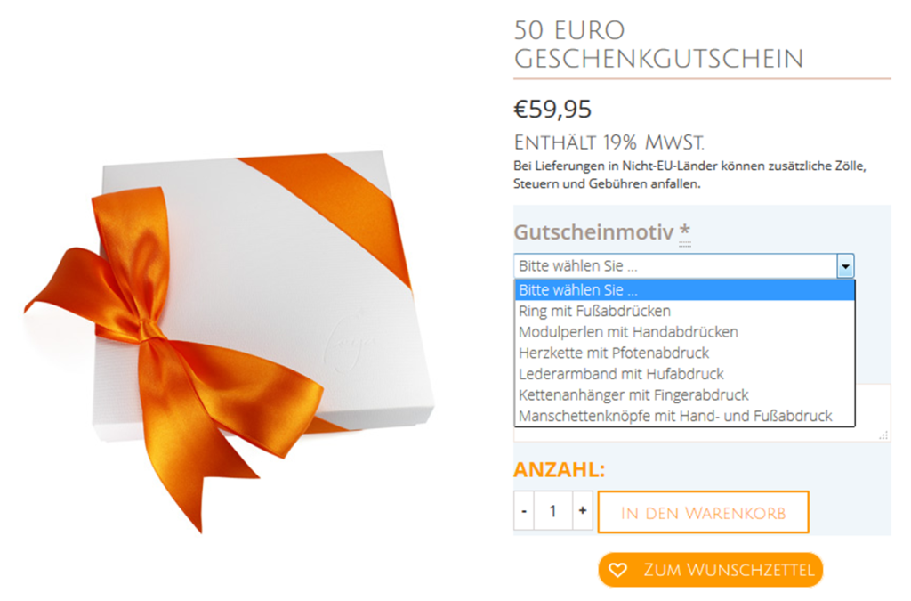 FOYA Gutscheinmotive Auswahl