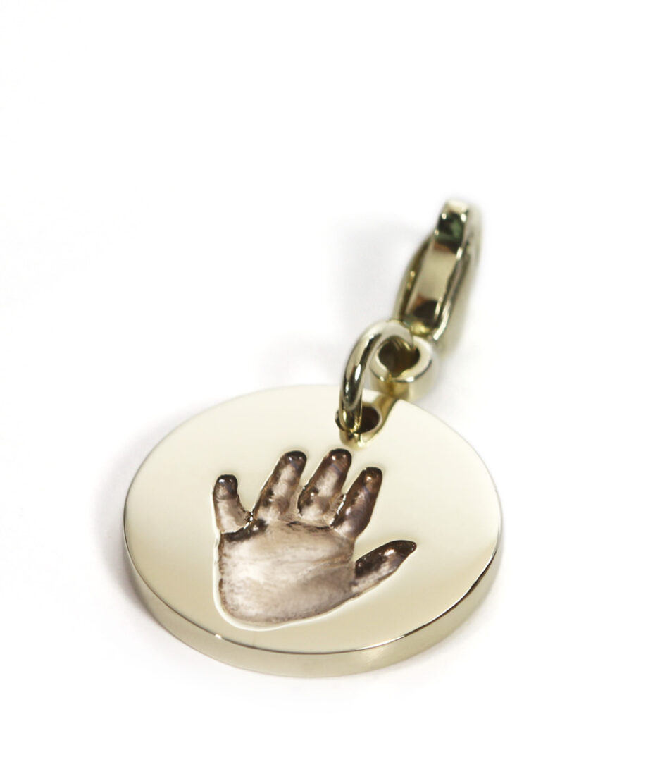 Baby echter Handabdruck als Gold Charm