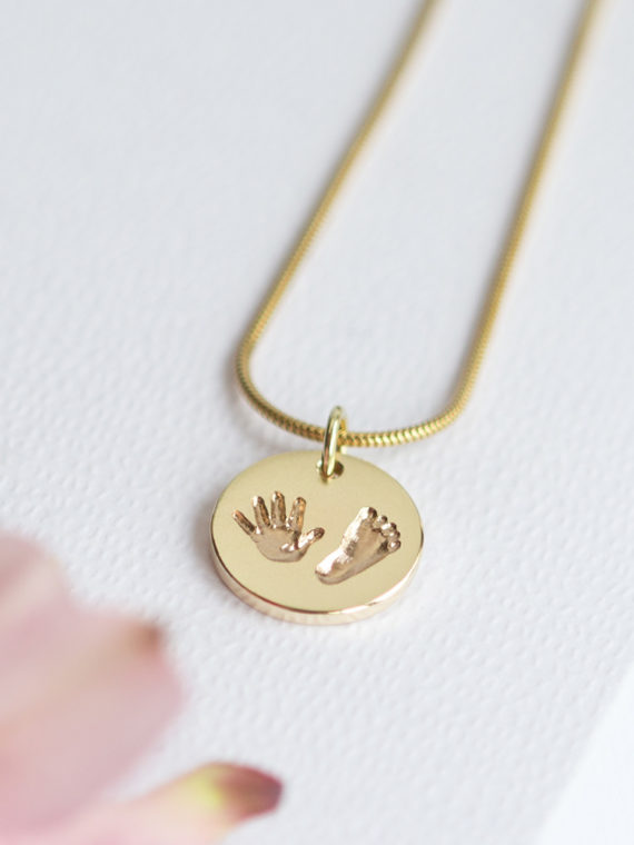 Eigener Fußabdruck Handabdruck Schmuck Gold