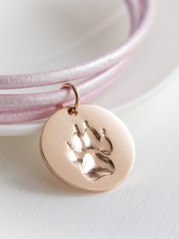Kette mit original Pfotenabdruck Hundepfote Gold