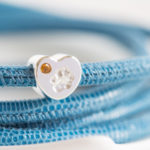 Herzcharm mit echtem Pfotenabdruck und Edelstein Charm Katzenpfote personalisiert