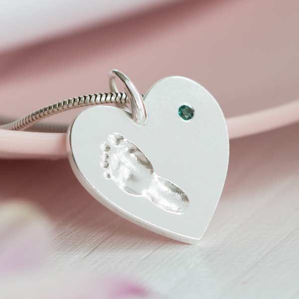 Baby Fußabdruck Kette Edelstein