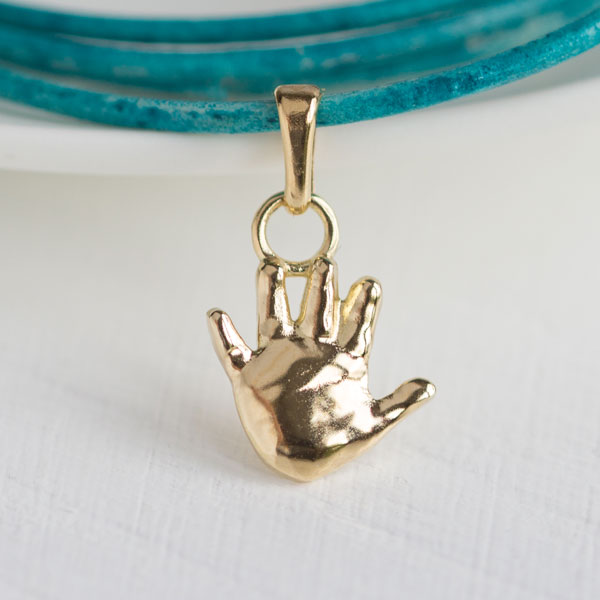 Gold Kette echter Handabdruck