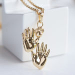 3D Handabdruck Kette Gold