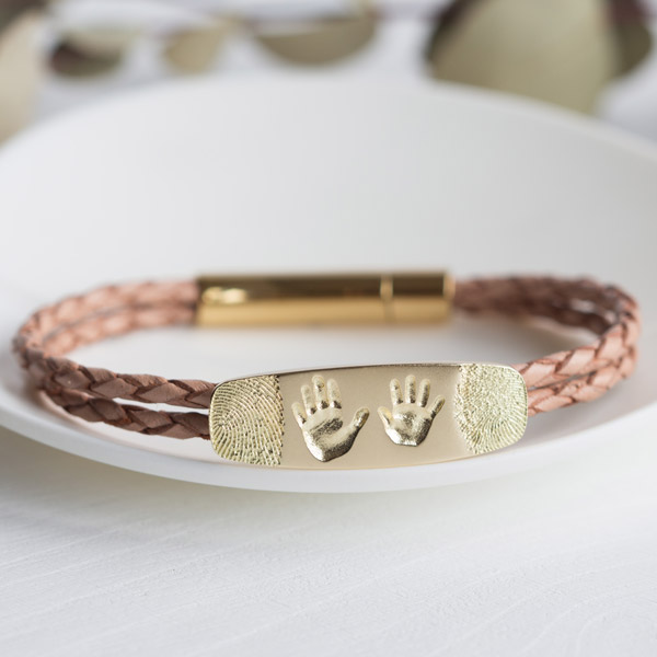 Gold Armband Handabdruck Fingerabdruck Kinder