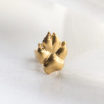 Ohrstecker echte 3D Pfote Gold Ohrstecker echte 3D Pfote Gold