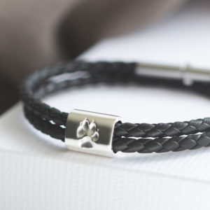 Lederarmband Pfotenabdruck eigener Hund Lederarmband Pfotenabdruck eigener Hund