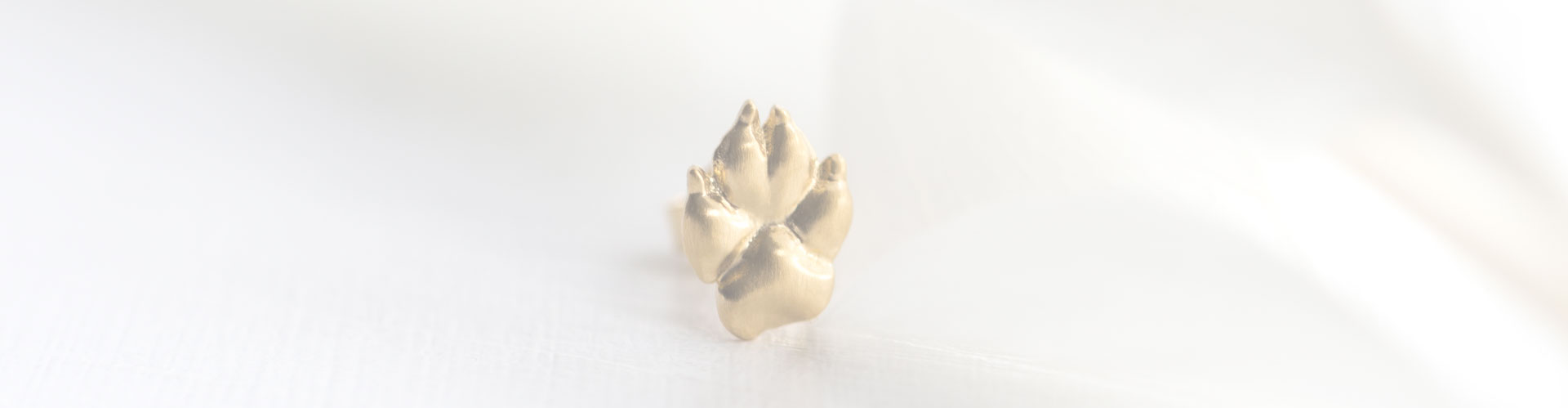 Ohrstecker Ohrring echter 3D Pfotenabdruck Hund Gold