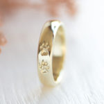 3D Pfotenabdruck eigener Hund Ring Gold