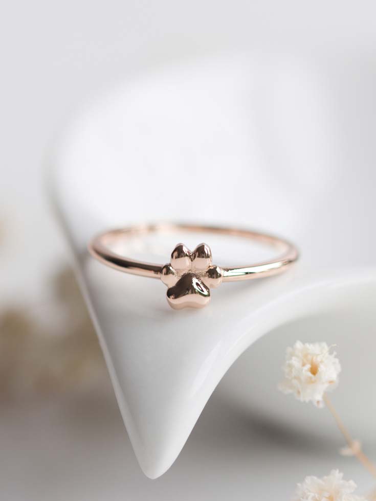 3D Pfotenabdruck Ring Rosegold