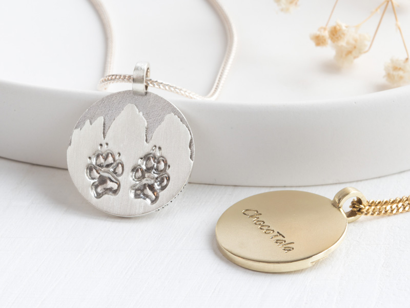 Original Pfotenabdruck eigener Hund Kette
