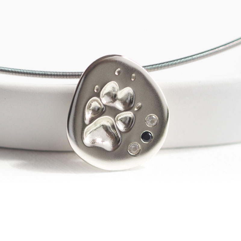 Pfotenabdruck Schmuck Einnerung Hund personalisiert Edelsteine