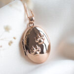 Medaillon Amulett Pfotenabdruck Rosegold